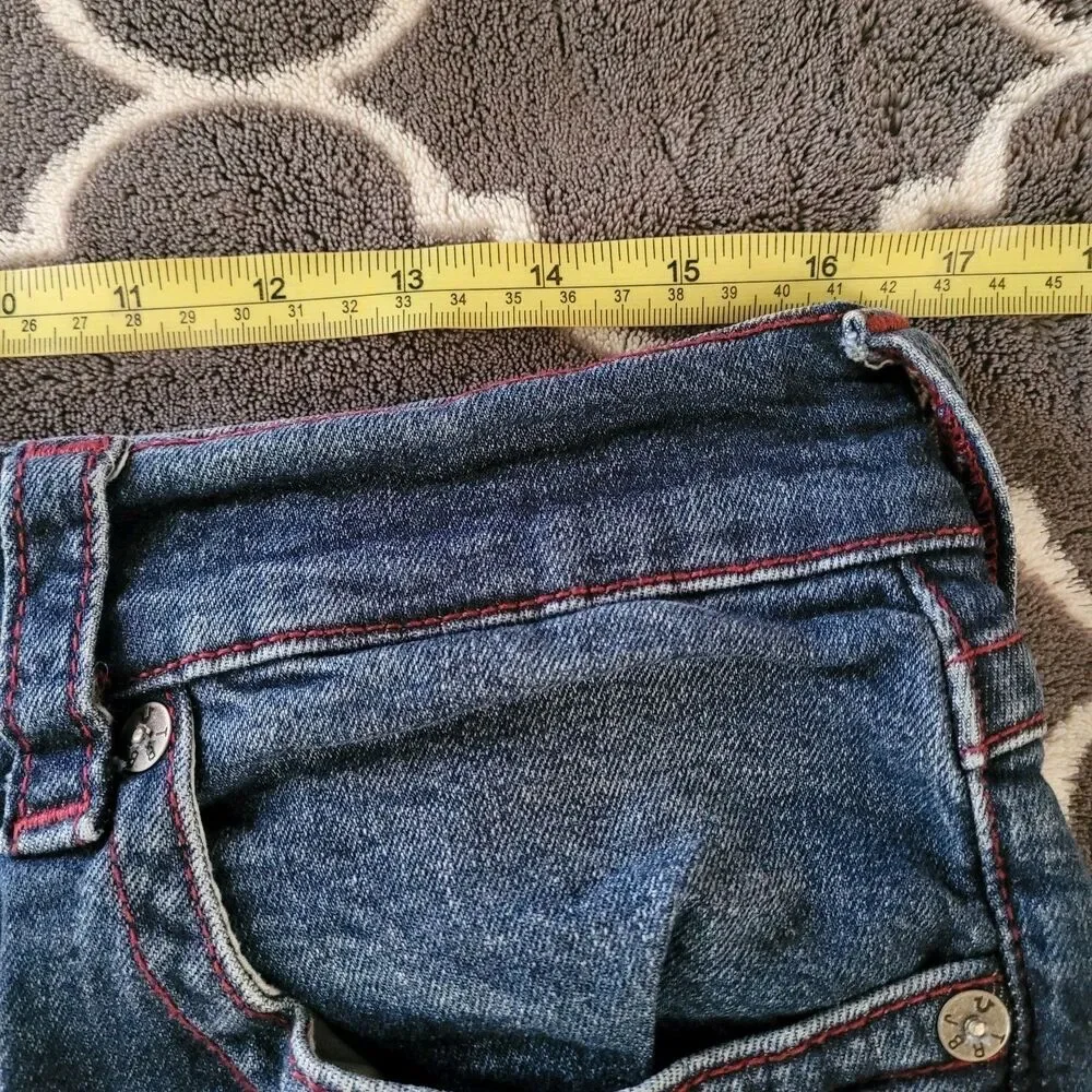 True Religion Ricky Flap Big T Relaxed Straight Mens Jeans 32W x 33L Dark Wash